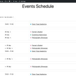 WordPress Events Calendar - Schedule View