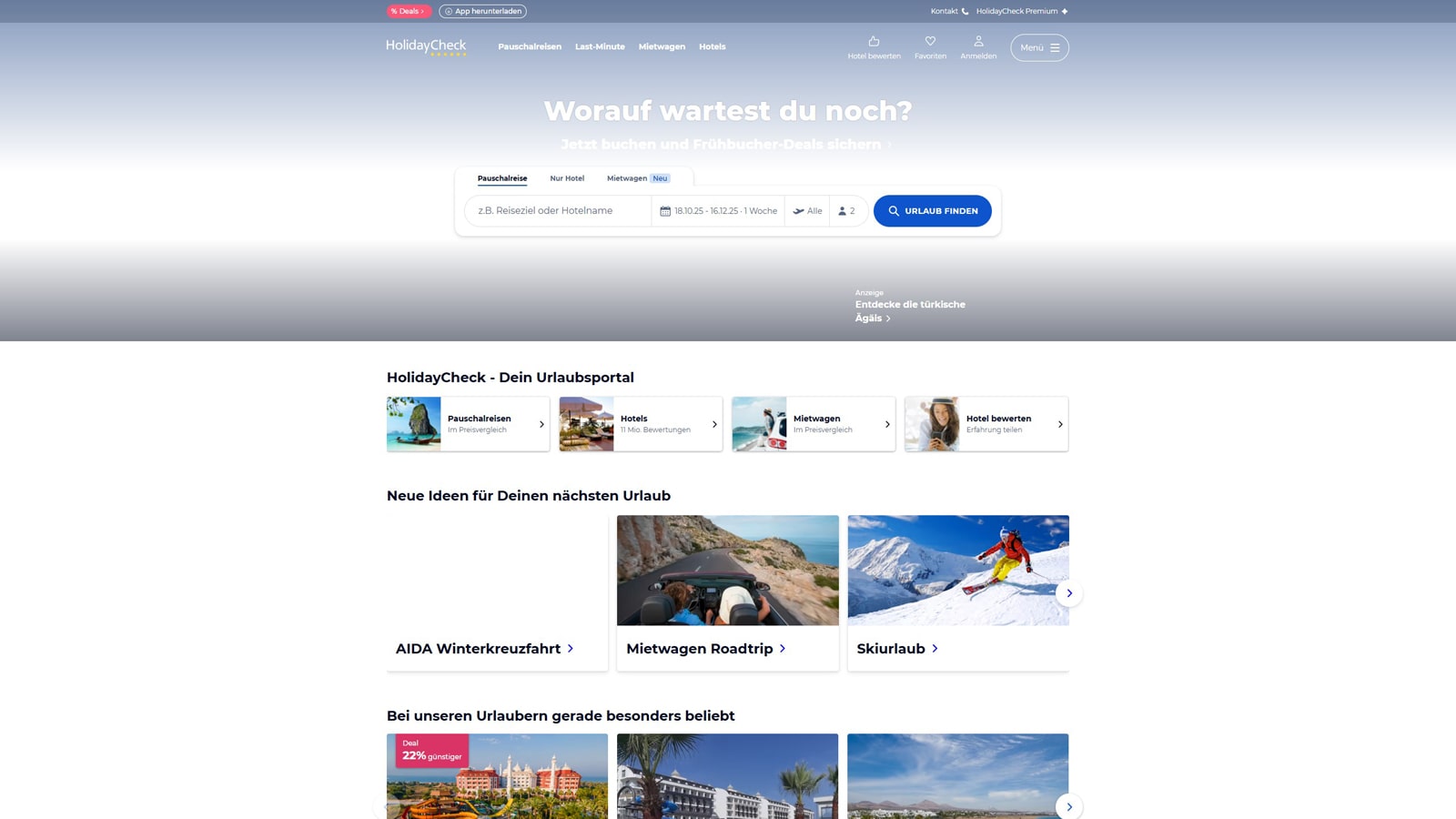 Figure of HolidayCheck, a hotel and resort review platform with a wide reach in Germany, Austria, and Switzerland.