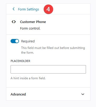 Photograph of field customization options as a part of the visual booking form builder.