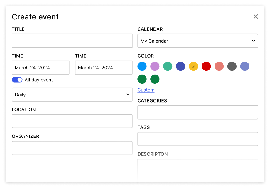 Create Color-Coded Events with All Essential Details
