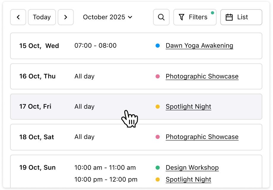 Show Your Events at a Glance with Summary View