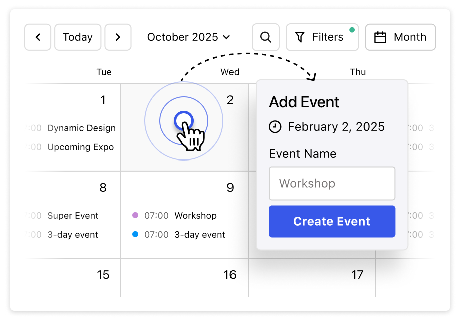 Work in the Innovative, Visual Events Calendar Builder