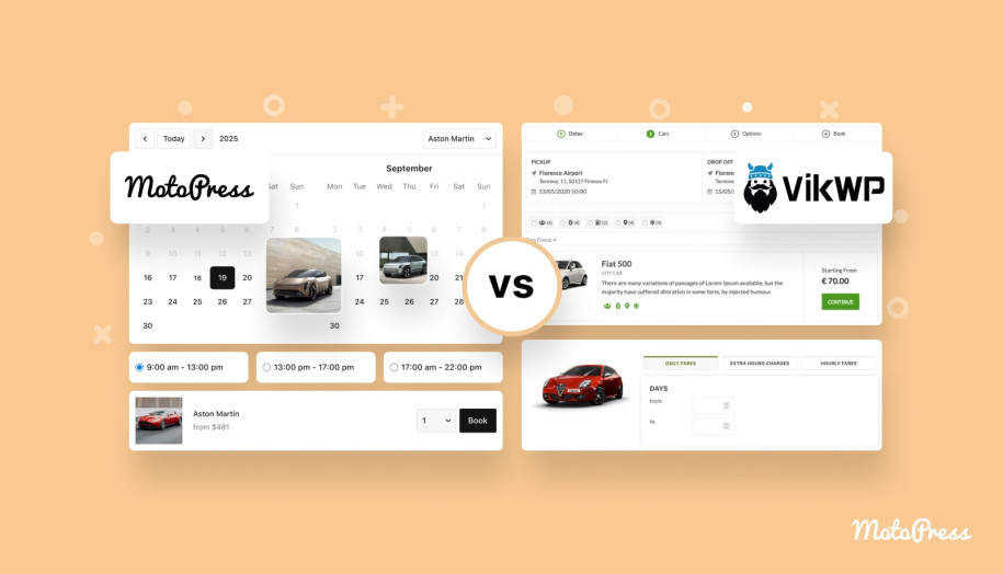 Featured image of Vik Rent Car compared with WordPress Booking Calendar by MotoPress.