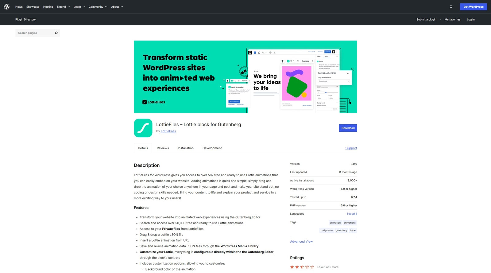 Graphic of LottieFiles, a reliable animation plugin with customization of animation behaviour.