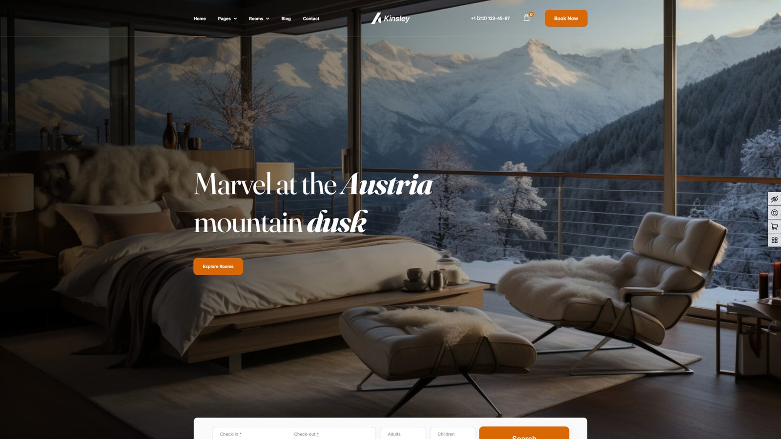 Photograph of Kinsley, one of WP Rentals theme alternatives with an integrated channel manager.
