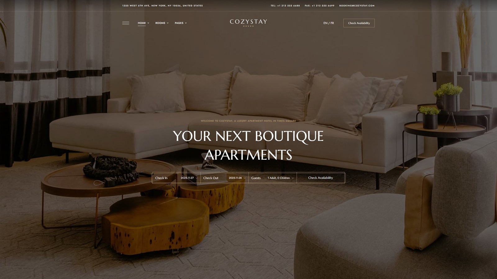 Illustration of CozyStay, one of WP Rentals theme alternatives with a room management dashboard.