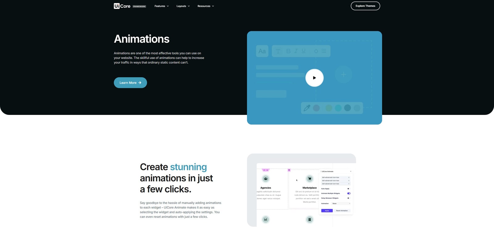 Image of UiCore Animate, a flexible animation plugin with page transitions & preloaders.