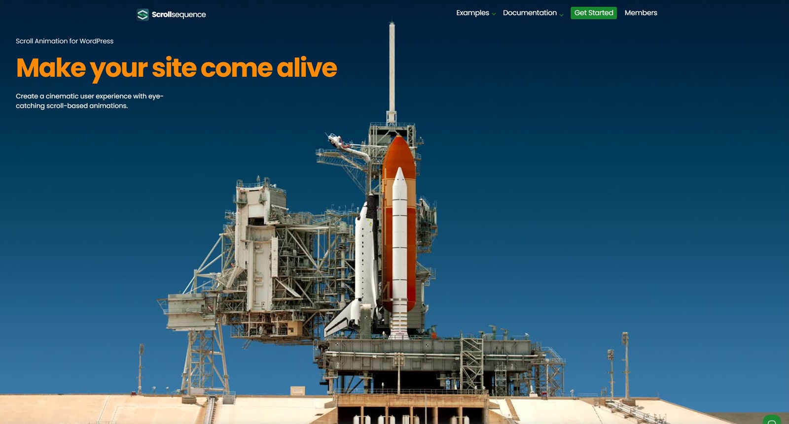Figure of Scrollsequence, a scrolling animations plugin for WordPress with a WYSIWYG editor.