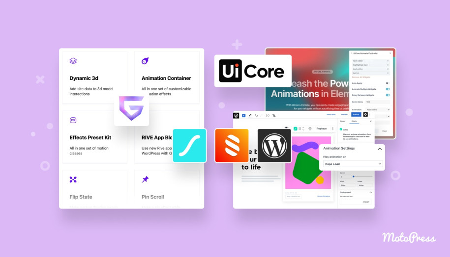 Featured image of WordPress animation plugins collection.