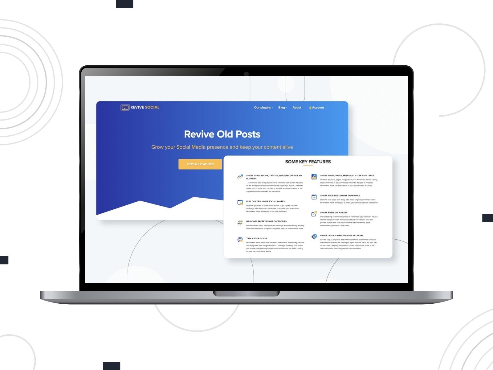 Collage of the Revive Social plugin for church website with WordPress.
