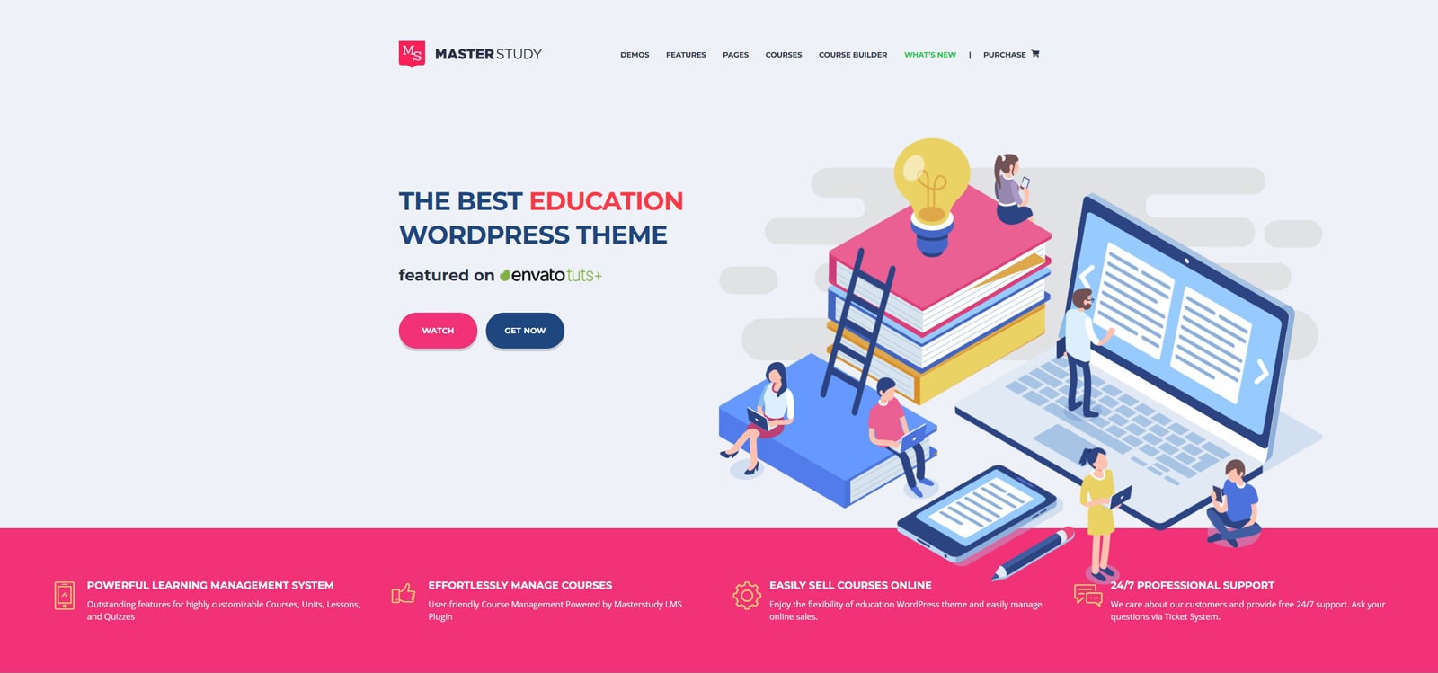Picture of Masterstudy, one of the best WordPress LMS themes with tons of course styles.