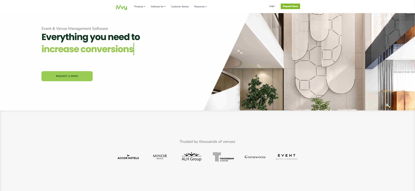 Visual of iVvy, modern venue management software with banquet event orders.