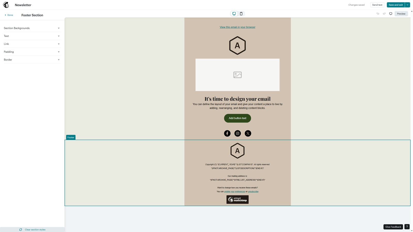 Visual of Mailchimp's visual builder for easier creation of your newsletter emails.