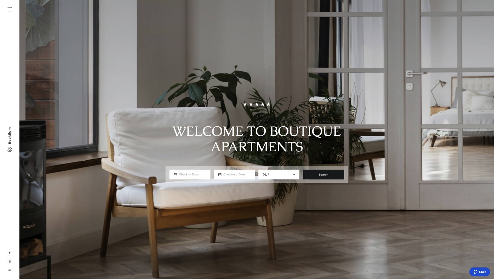 Picture of Booklium WordPress theme, a solution with one of the trending hotel website design examples.