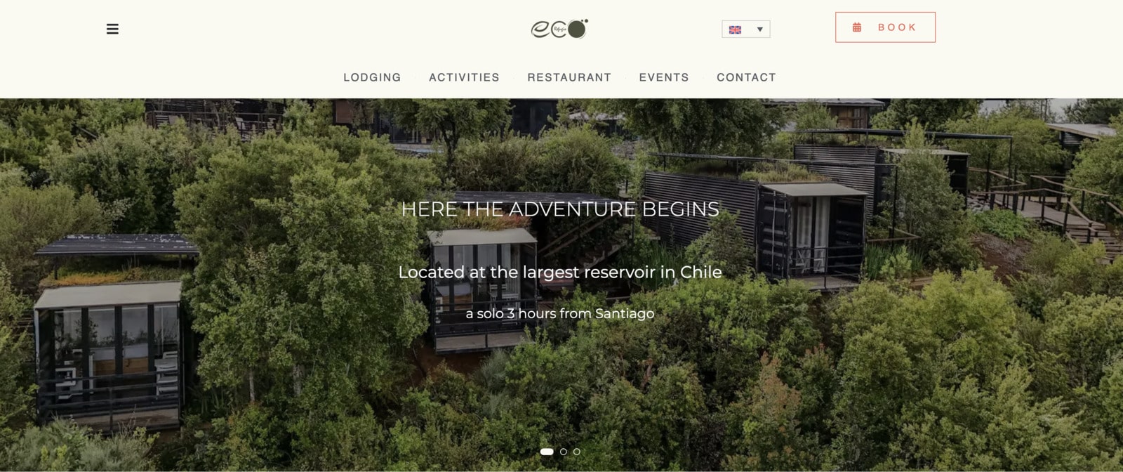 Screenshot of the Ecorefugio retreat website for WordPress.