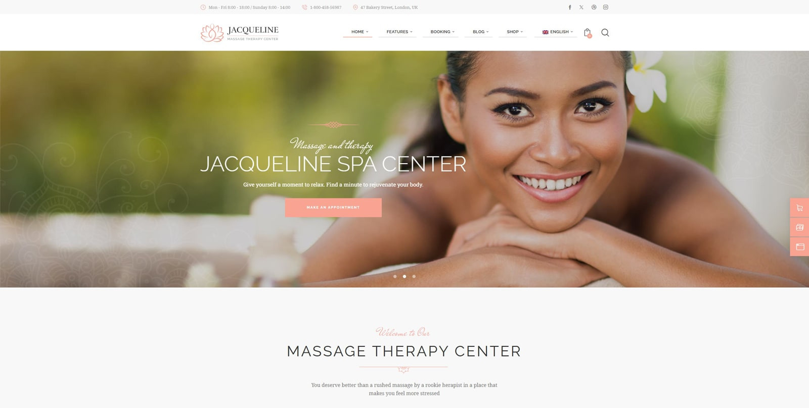 Photograph of Jacqueline, one of the wellness WordPress themes with multiple portfolio and blog layouts.