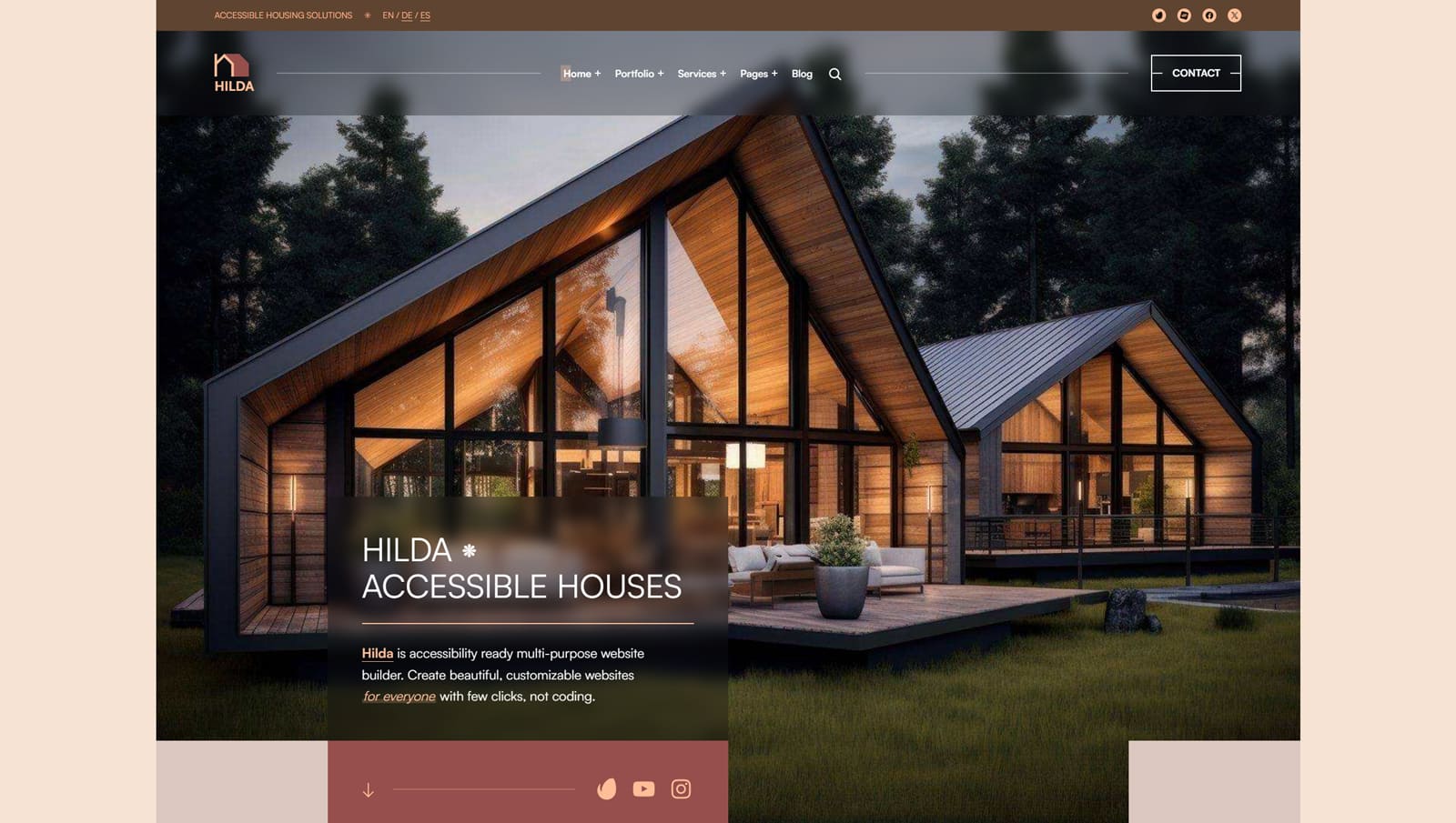 Picture of Hilda, one of WordPress block themes with gallery and blog pages.