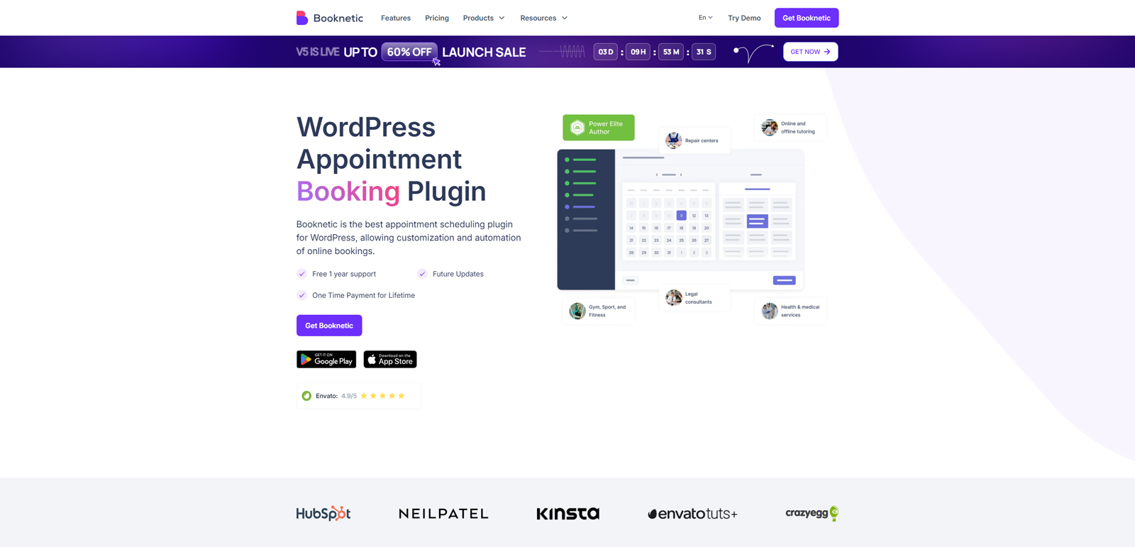 View of Booknetic, a smooth and user-friendly plugin for group bookings with a dedicated mobile app.