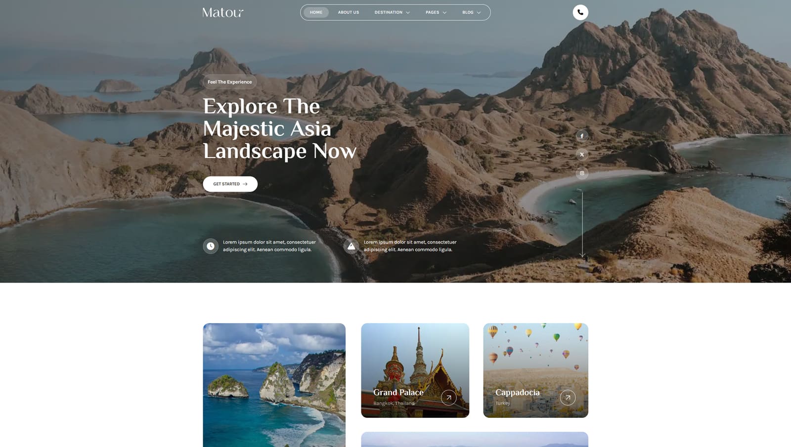 Photograph of Matour, one of WordPress block themes with an easy-to-customize layout.