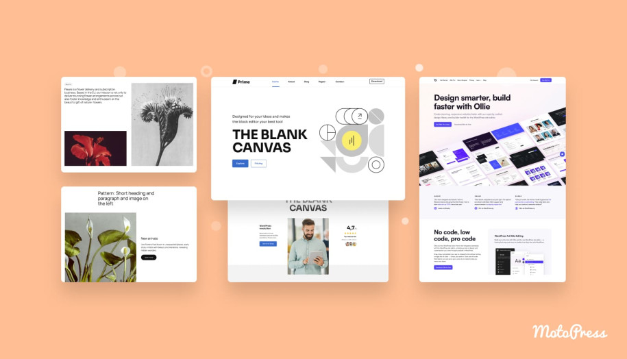 Featured image of popular WordPress block themes.