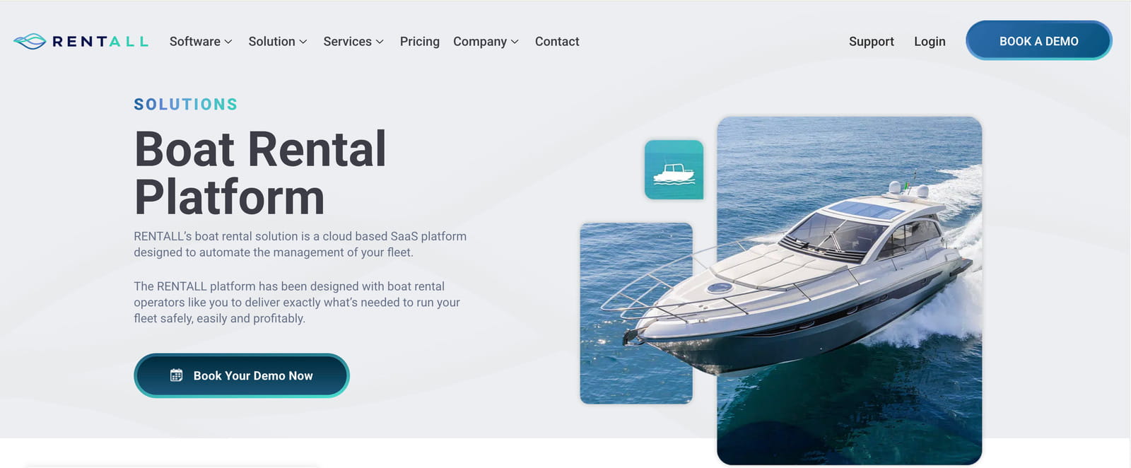 Screenshot of the Rentall software for boat rentals.