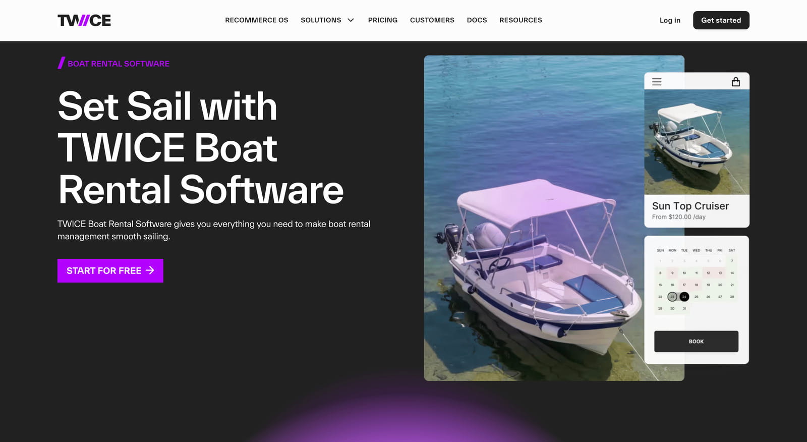 Screenshot of the TWICE homepage.