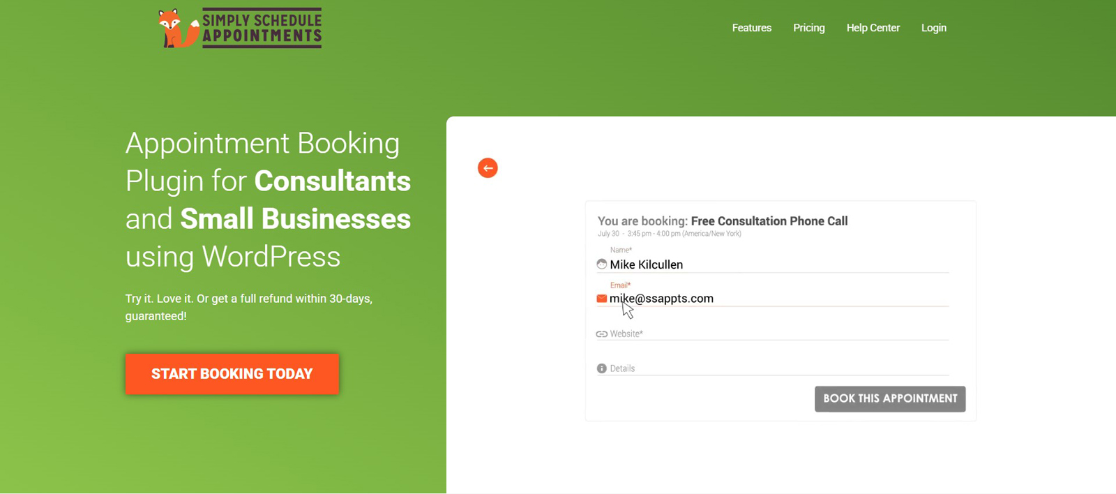 Illustration of Simply Schedule Appointments, one of the table booking WordPress plugin options with unlimited booking calendars.