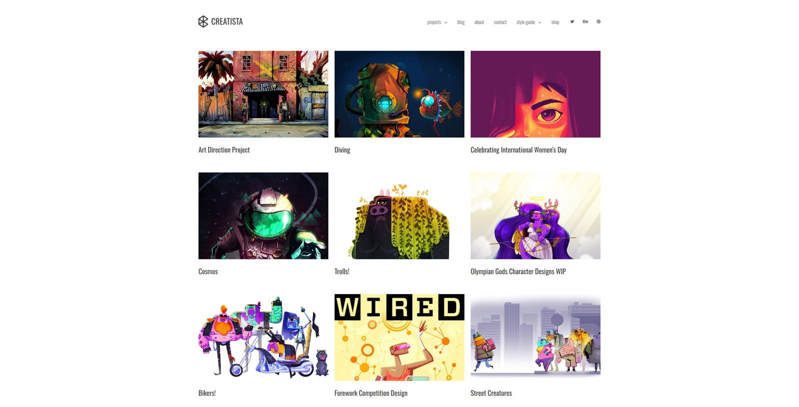 Picture of Creatista, one of the best WordPress themes for artists with a minimalist & responsive design.