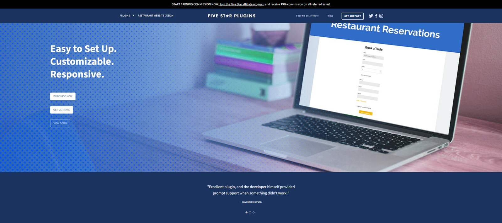 Representation of Restaurant Reservations WordPress plugin, a reliable restaurant menu plugin for WordPress with easy booking editing in the dashboard.