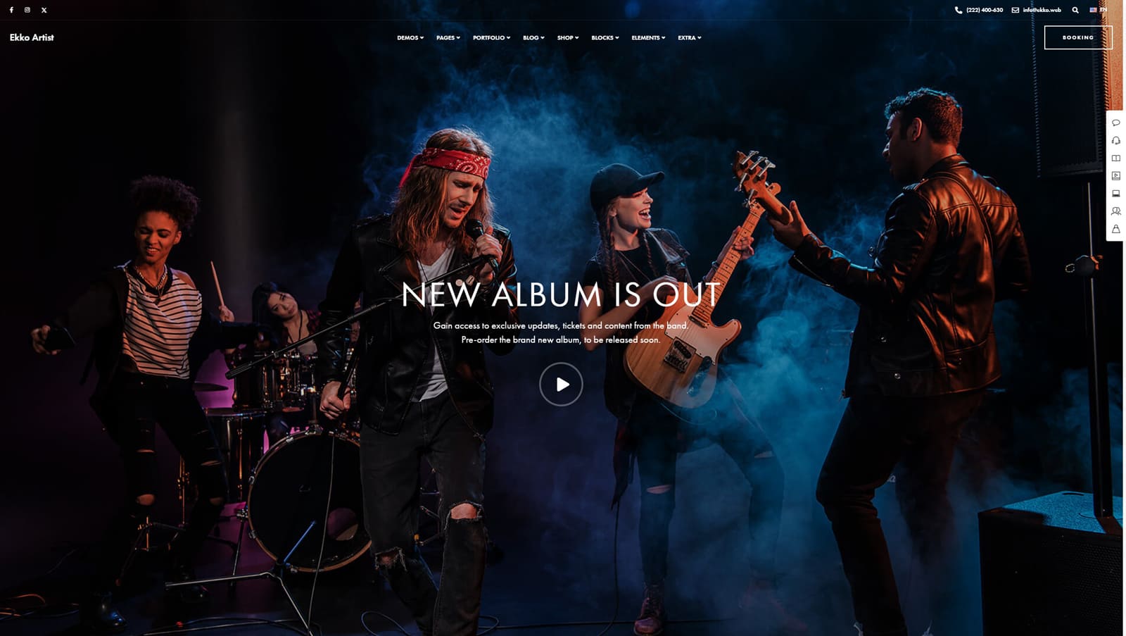 Snapshot of Ekko Artist, a flexible and multipurpose WordPress theme with 12 portfolio designs.