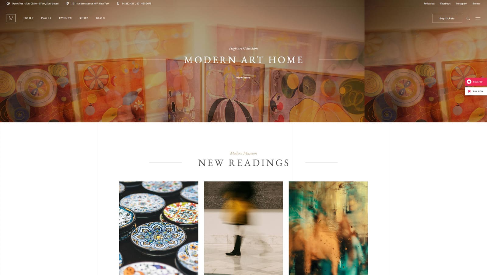 Graphic of Musea, one of the best WordPress themes for artists, with 6 responsive homepage demos.