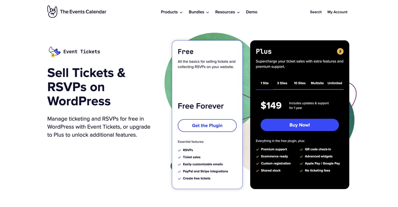 Screenshot of the Event tickets homepage.