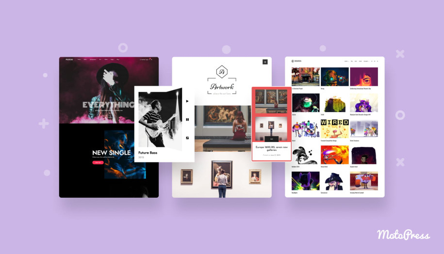 Featured image of the best WordPress themes for artists and designers.