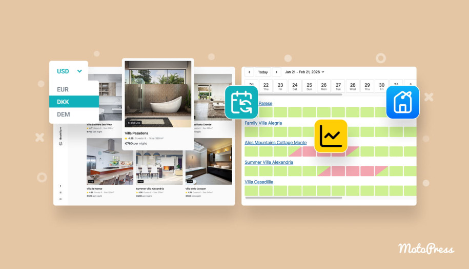 An image illustrating multi-property features in Hotel Booking.