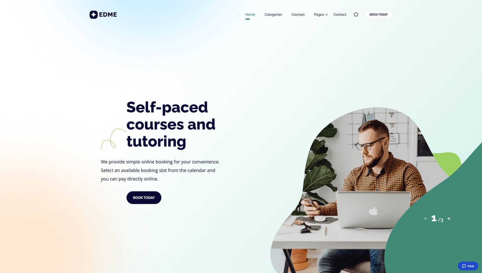 Photo of Edme, a flexible elementor theme for online courses and educational websites.