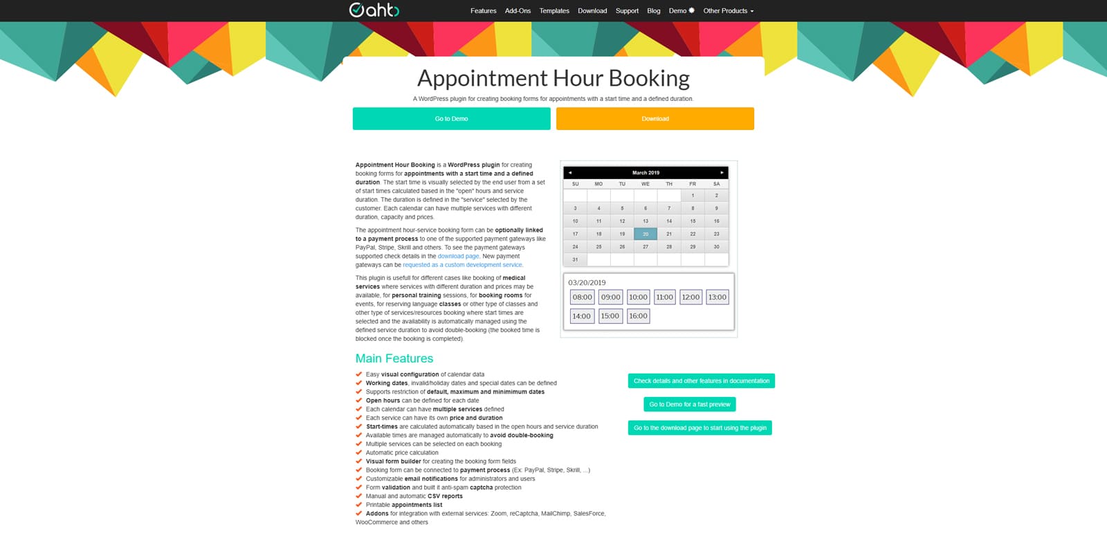 Image of Appointment Hour Booking, a solution for appointment scheduling on WordPress sites with a visual booking form builder.
