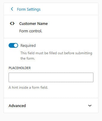 Picture of the field settings interface.