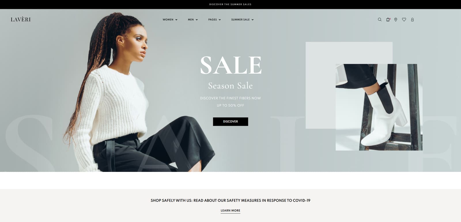 Picture of Laveri, one of the modern WooCommerce themes with 4 creative blog layouts.
