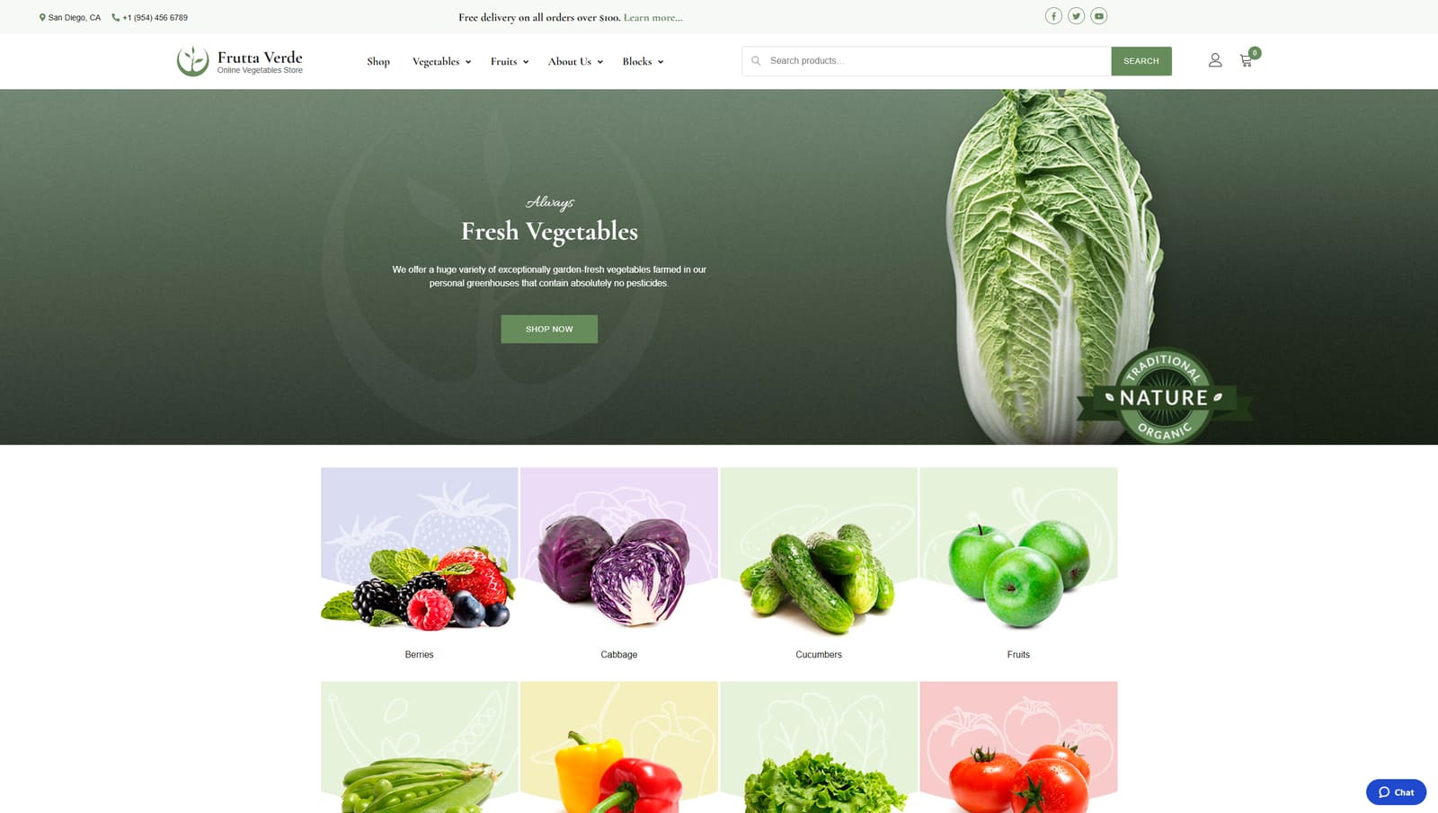 Photograph of Frutta Verde, one of the modern WooCommerce themes with support for Stripe & PayPal.