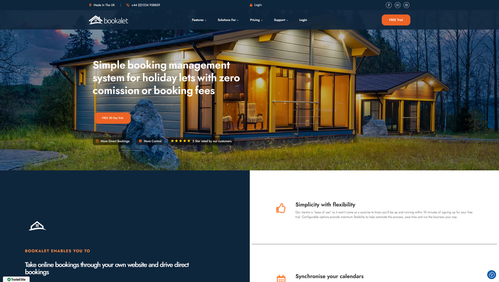 Illustration of Bookalet, a holiday home online booking system with an integrated property management system.