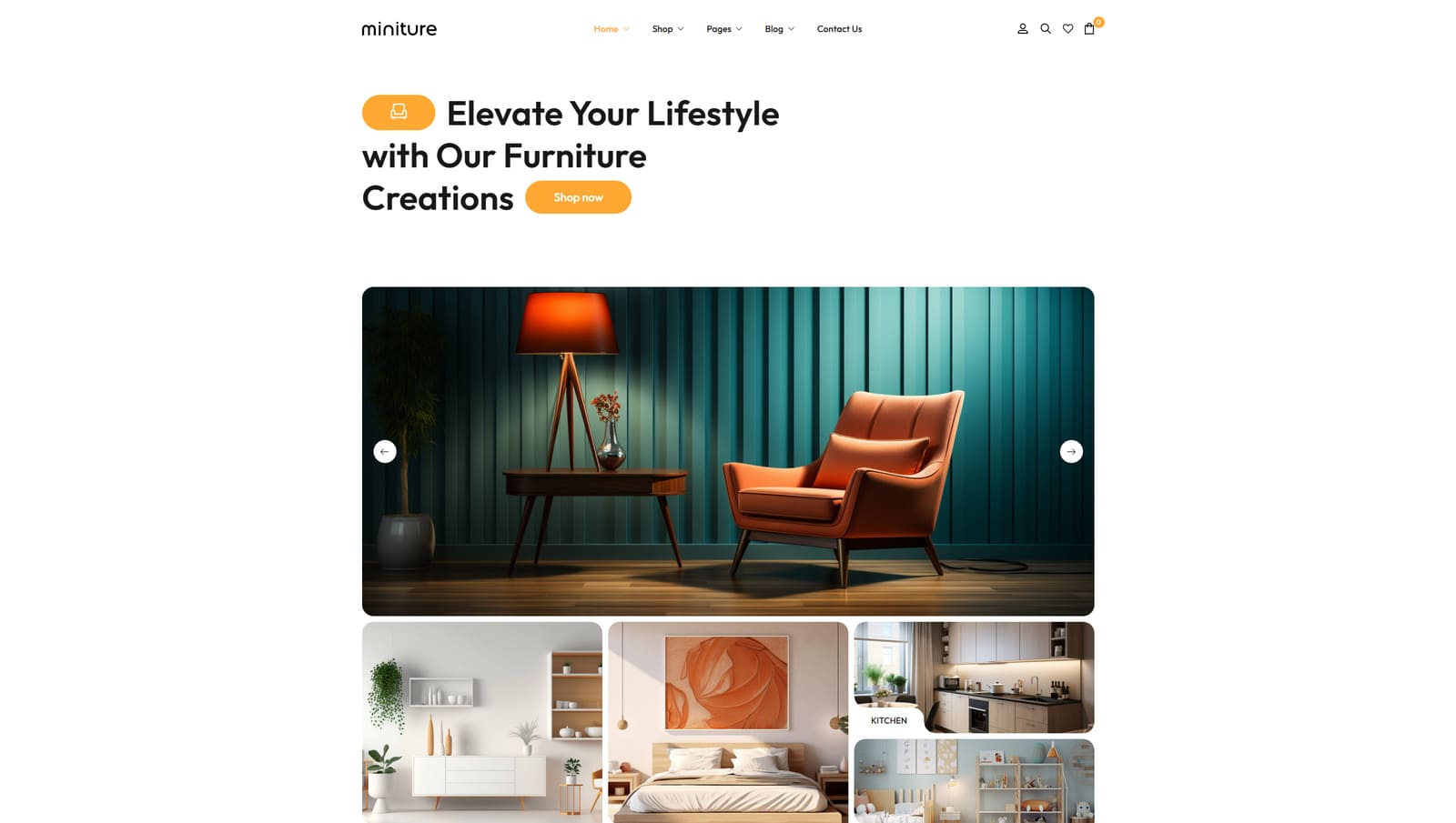 Portrait of Miniture, one of the modern WooCommerce themes with a header & footer builder.