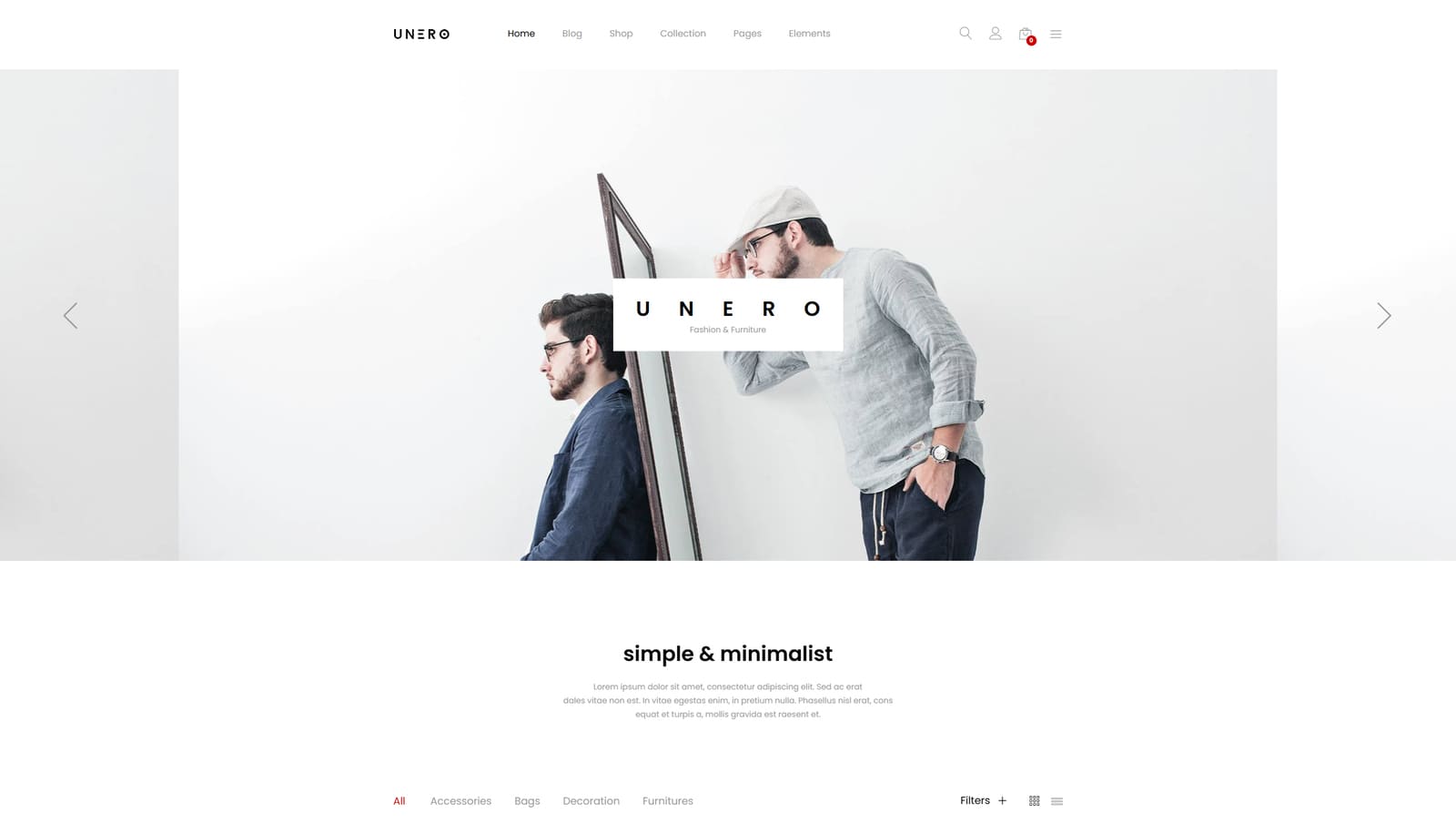 Figure of Unero, a multipurpose eCommerce theme with 15 pre-made homepages.