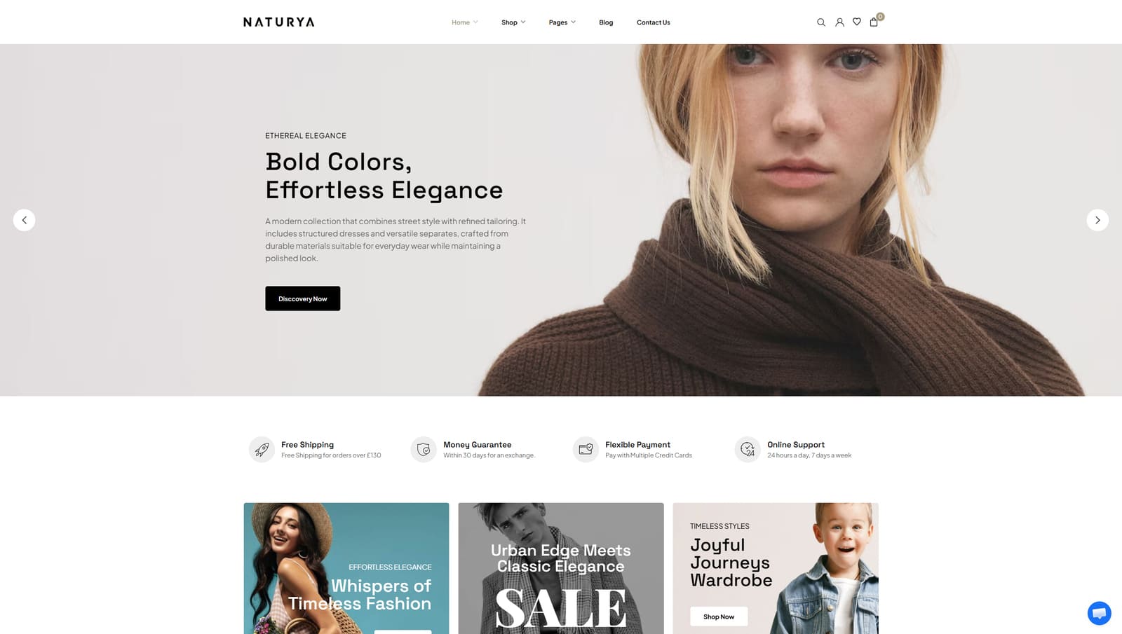Image of Naturya, one of the modern WooCommerce themes with an integrated template library.