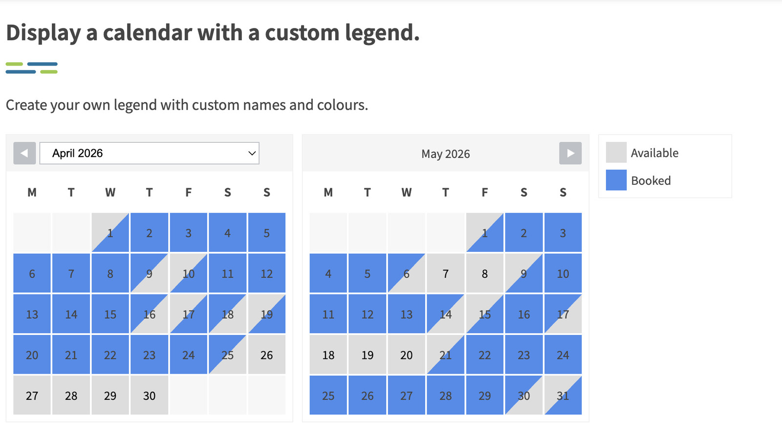 Screenshot of custom legend demo.