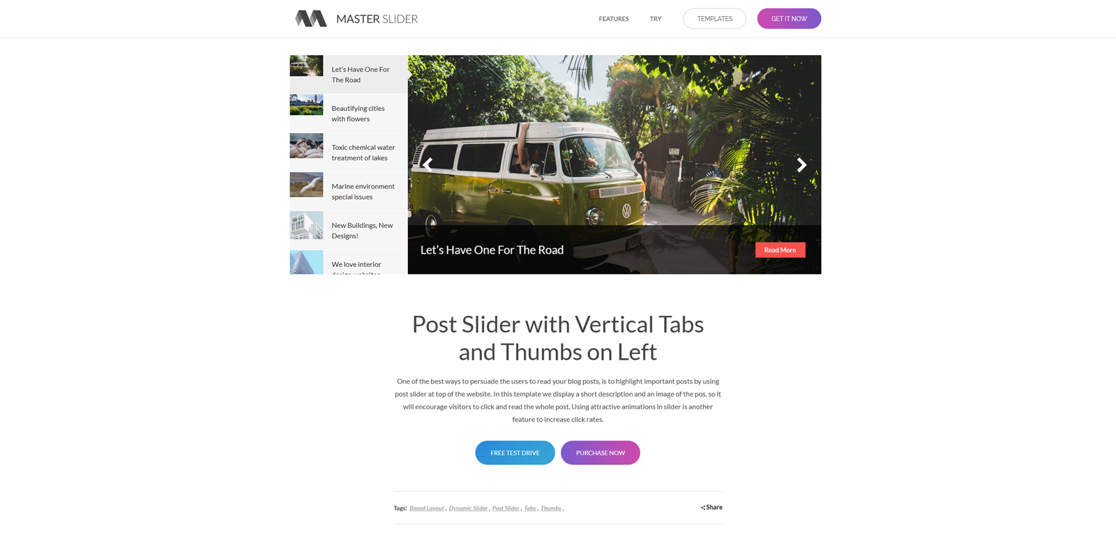 Photograph of Master Slider, a versatile image and video gallery plugin with Visual Composer integration.