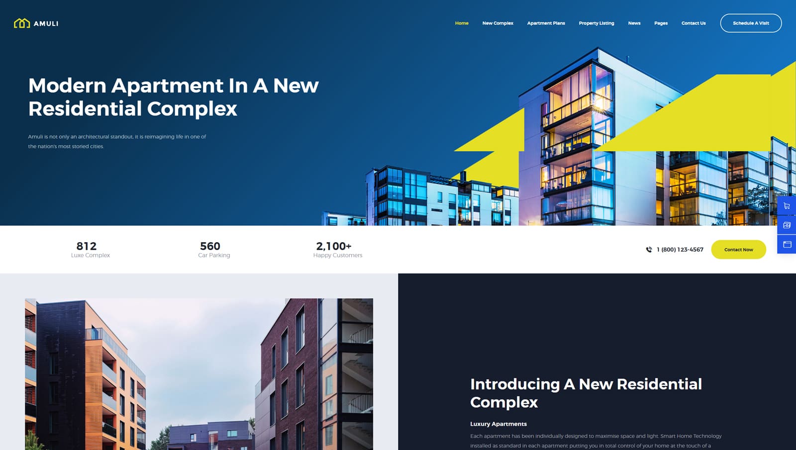 Visual of Amuli, one of the hotel booking WordPress themes with 5 well-designed homepage demos.