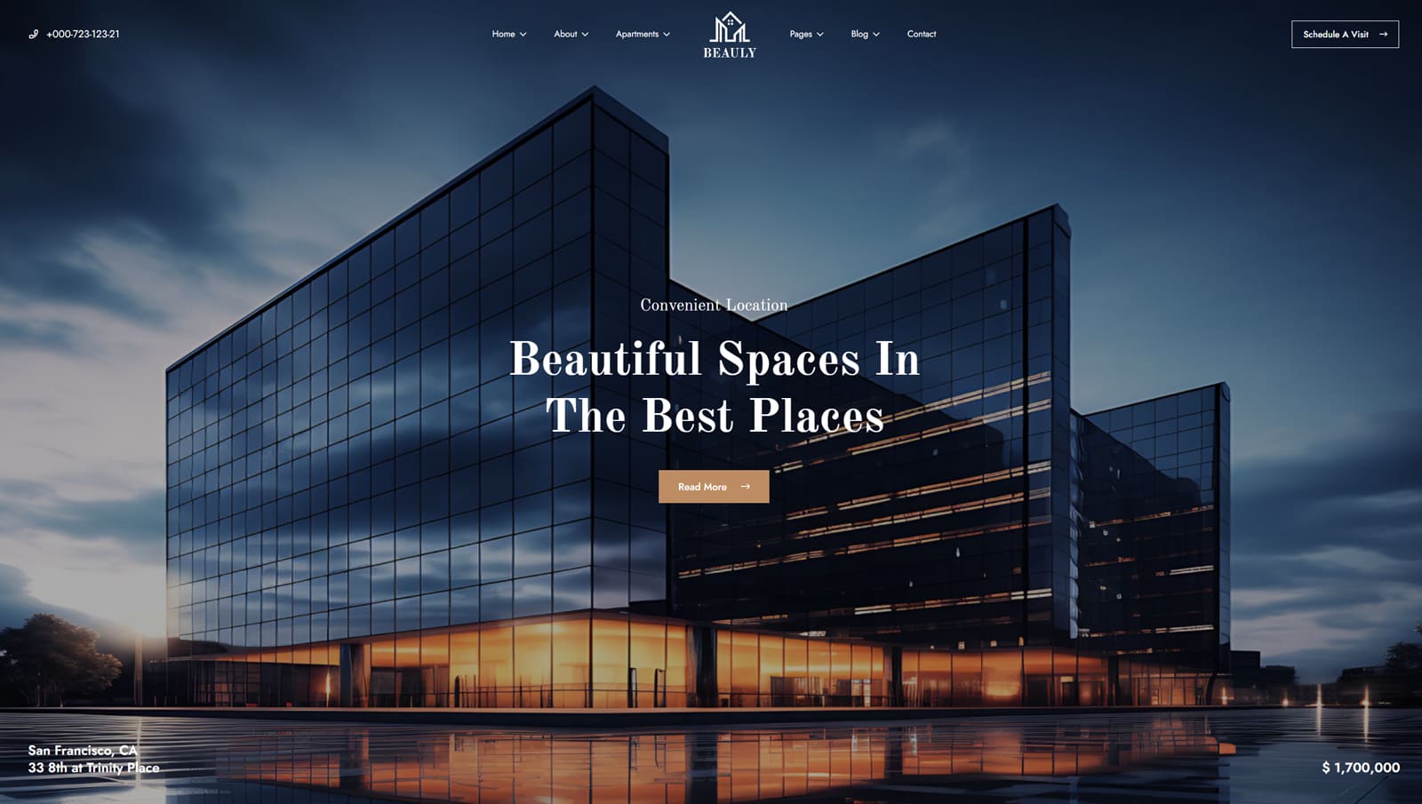 Photograph of Beauly, one of the hotel booking WordPress themes with 20+ custom widgets included.