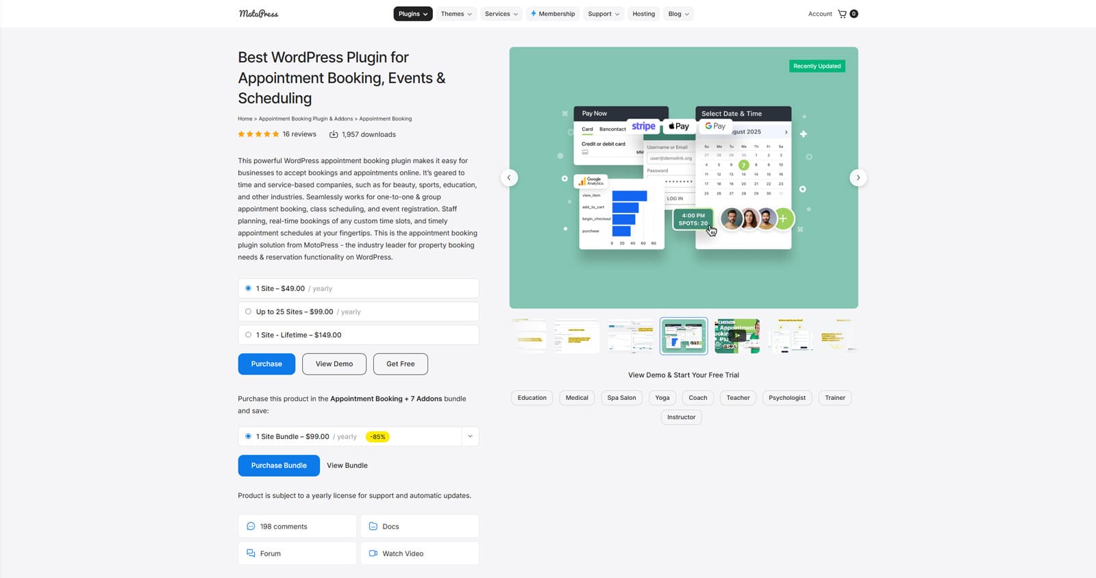 Picture of Appointment Booking, a WordPress coaching plugin with a step-by-step booking wizard.