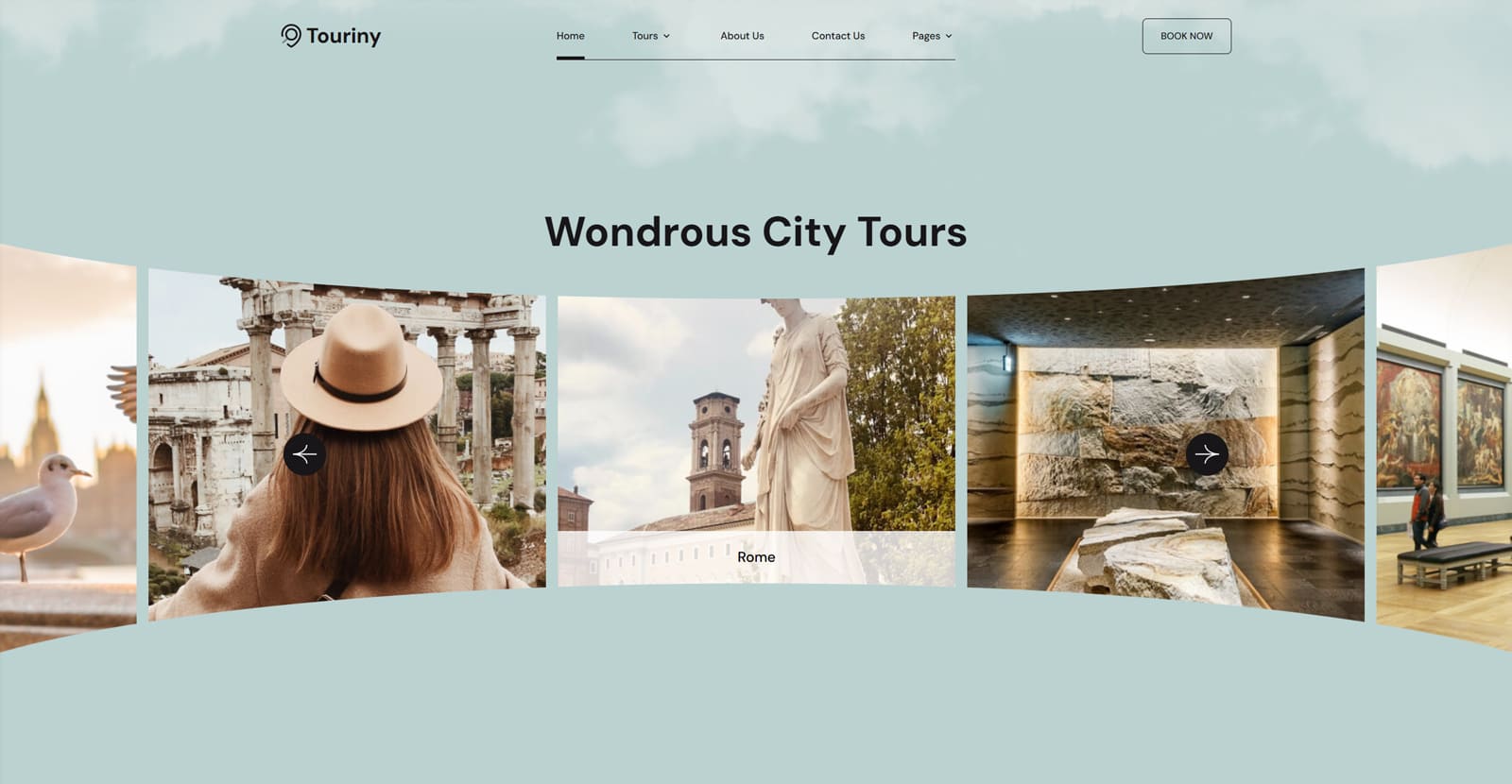 Picture of Touriny, one of the best city guide WordPress themes with a mobile-friendly tour booking widget.