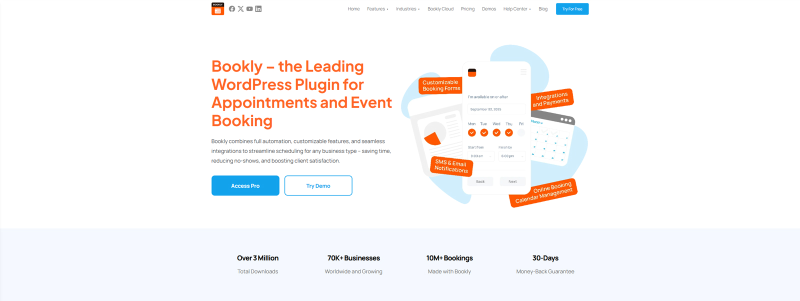 Representation of Bookly, a modern time slot booking app with a user-friendly admin panel.